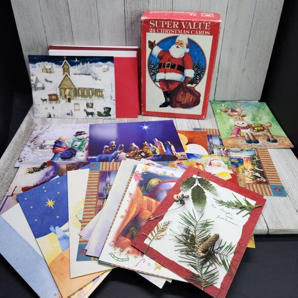 Vintage Miscellaneous Christmas Greeting Cards Assorted - 22 Pieces Only! - Picture 1 of 3